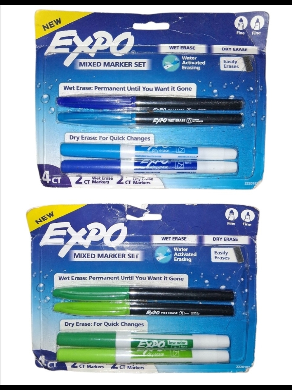 Expo Mixed Marker Set - Blue, Black, Green